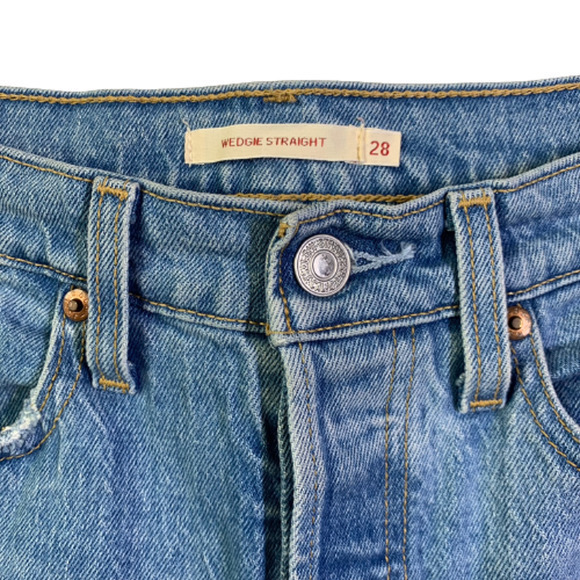 LEVI'S Denim High Rise Wedgie Straight Leg Jeans - Picture 6 of 15